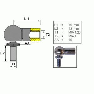 Vinkelkulled; L=19; M6