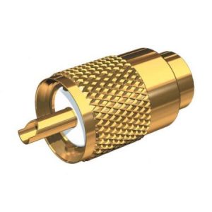 Guldpläterad koaxialkontakt UHF/PL259 för VHF-kabel RG58